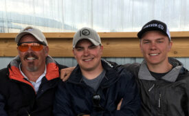 Tom Bradford, far left, with his sons Jens and Jake