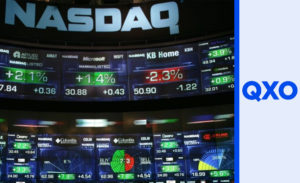 A picture of the NASDAQ exchange.