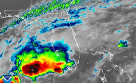 A satellite image of Hurricane Milton from NOAA.