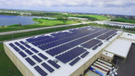 Great Bay Distributors, Inc. warehouse, featuring solar panels on the roof