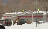 A fire station in Erie County, Pa., nearly had its roof cave in due to overwhelming snow over the Thanksgiving holiday.