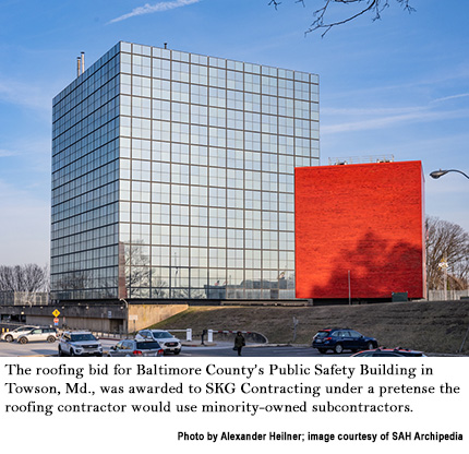 The Baltimore County Public Safety Building in Towson, Md.