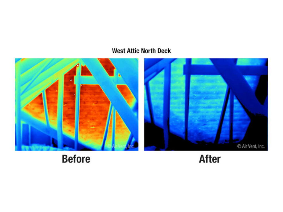 A before and after heat measurement comparison